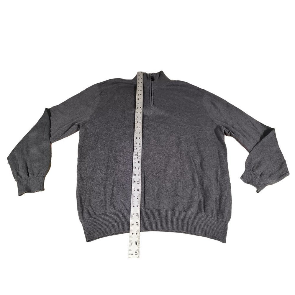 Jos A Bank 1/4 Zip Pullover Sweater Gray Mock Neck 100% Pima Cotton Mens XL